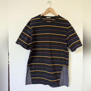 Marni Logo Italian Striped Brown Yellow Men's T-Shirt 50 (Estimated L Large)